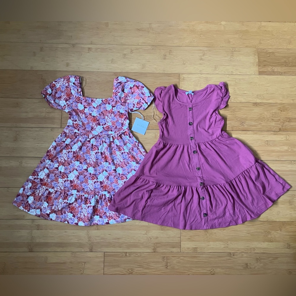 NWT Girls Size 6 Pink Tired & Floral 2 pack Dresses